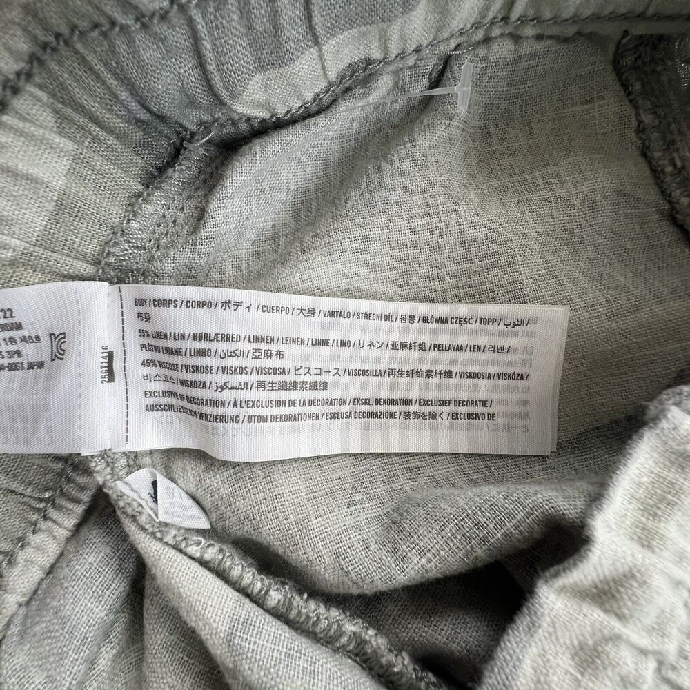 Abercrombie Kids Linen Pants Girls Size 17-18 Wide Leg Washed Camo Pull-on NWOT - Picture 4 of 9
